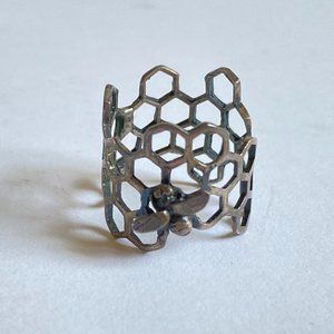 Honeycomb Ring Silver
